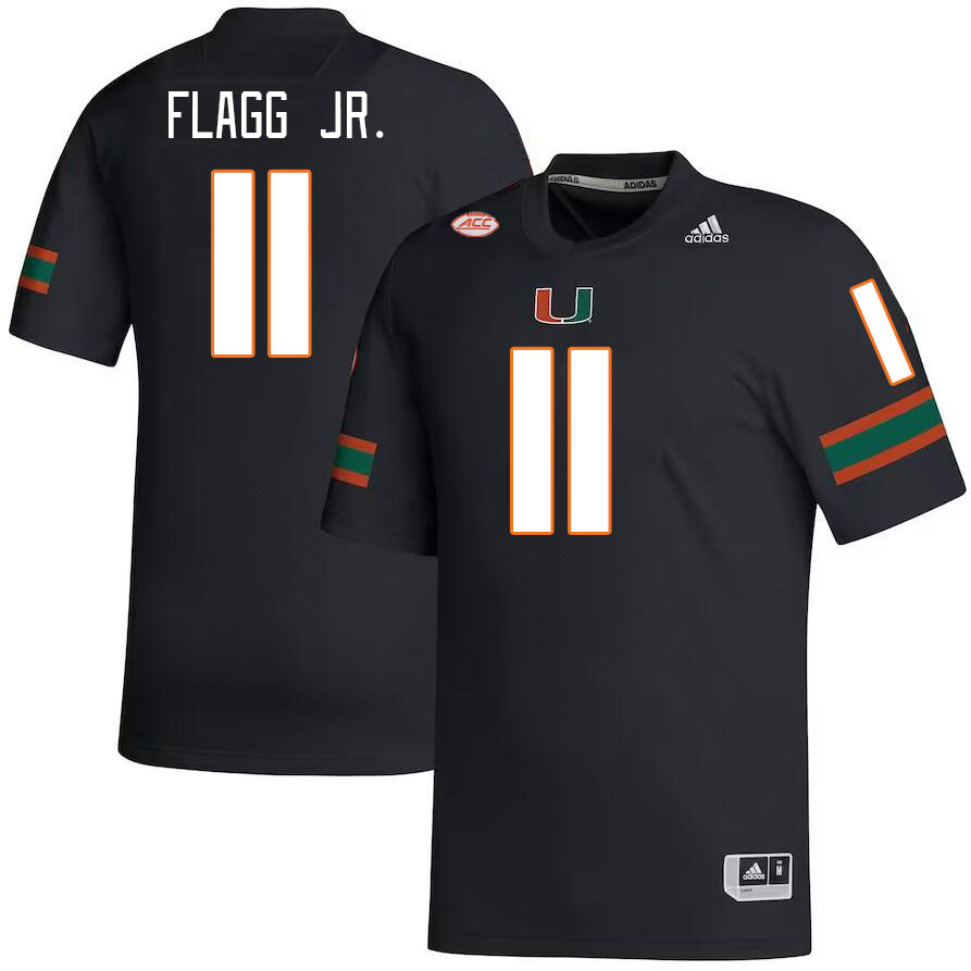 Men #11 Corey Flagg Jr. Miami Hurricanes College Football Jerseys Stitched-Black - Click Image to Close